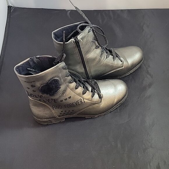 FOREVER 21 LACE UP SIDE ZIPPER CLOSURE ANKLE BOOT - Picture 4 of 15